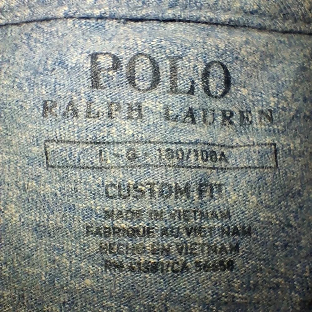 Polo by Ralph Lauren Men's Heather Blue Long Sleeve Tee In A Size Large. EUC